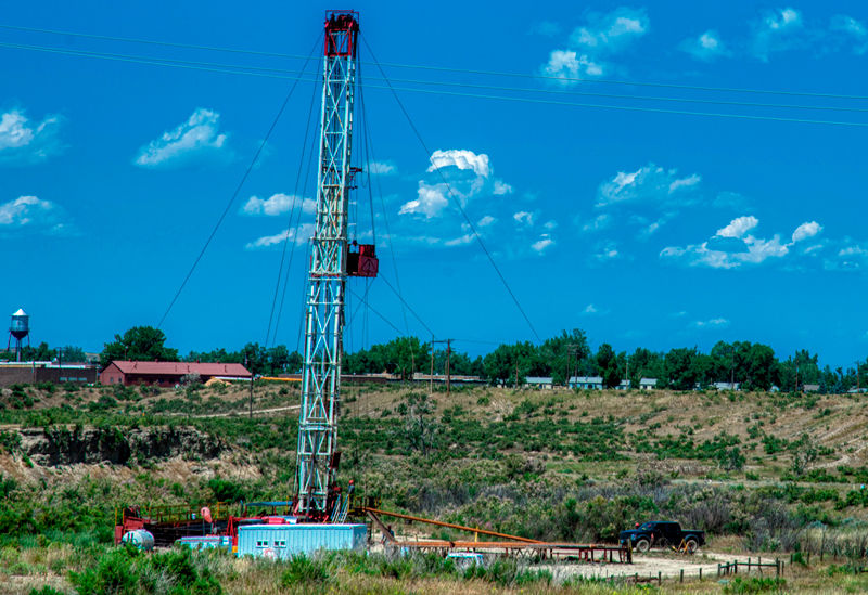 Oil Well Drilling Rig at Midwest, Wyoming